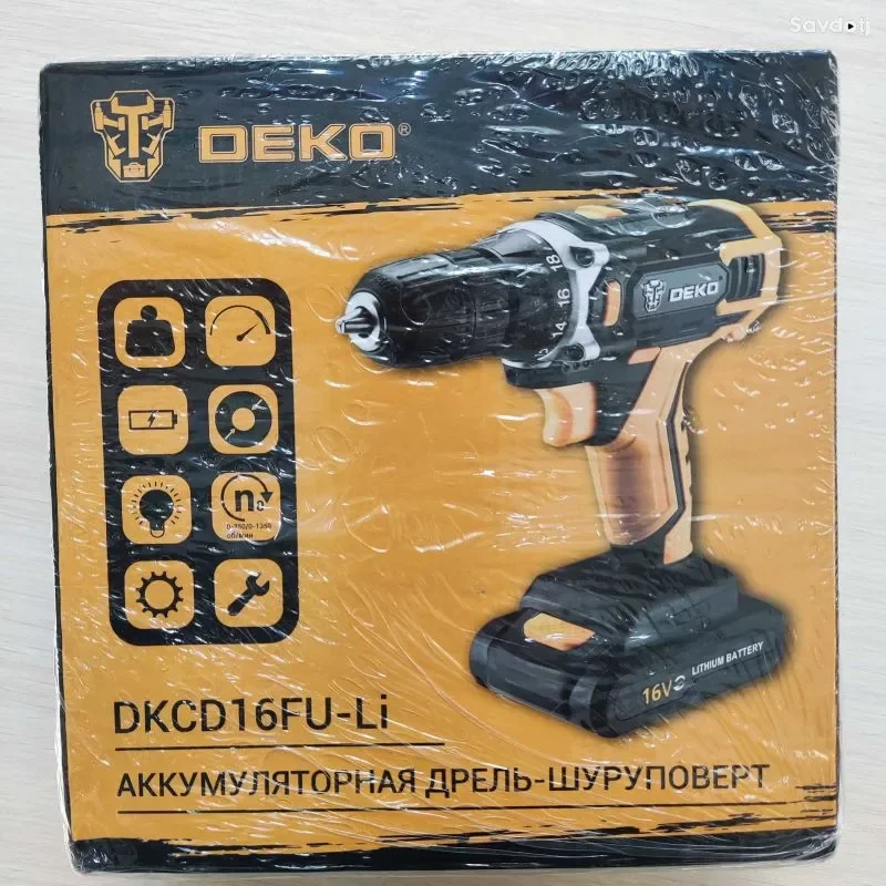 Аккумуляторная дрель шуруповёрт Deko DKCD16FU-Li