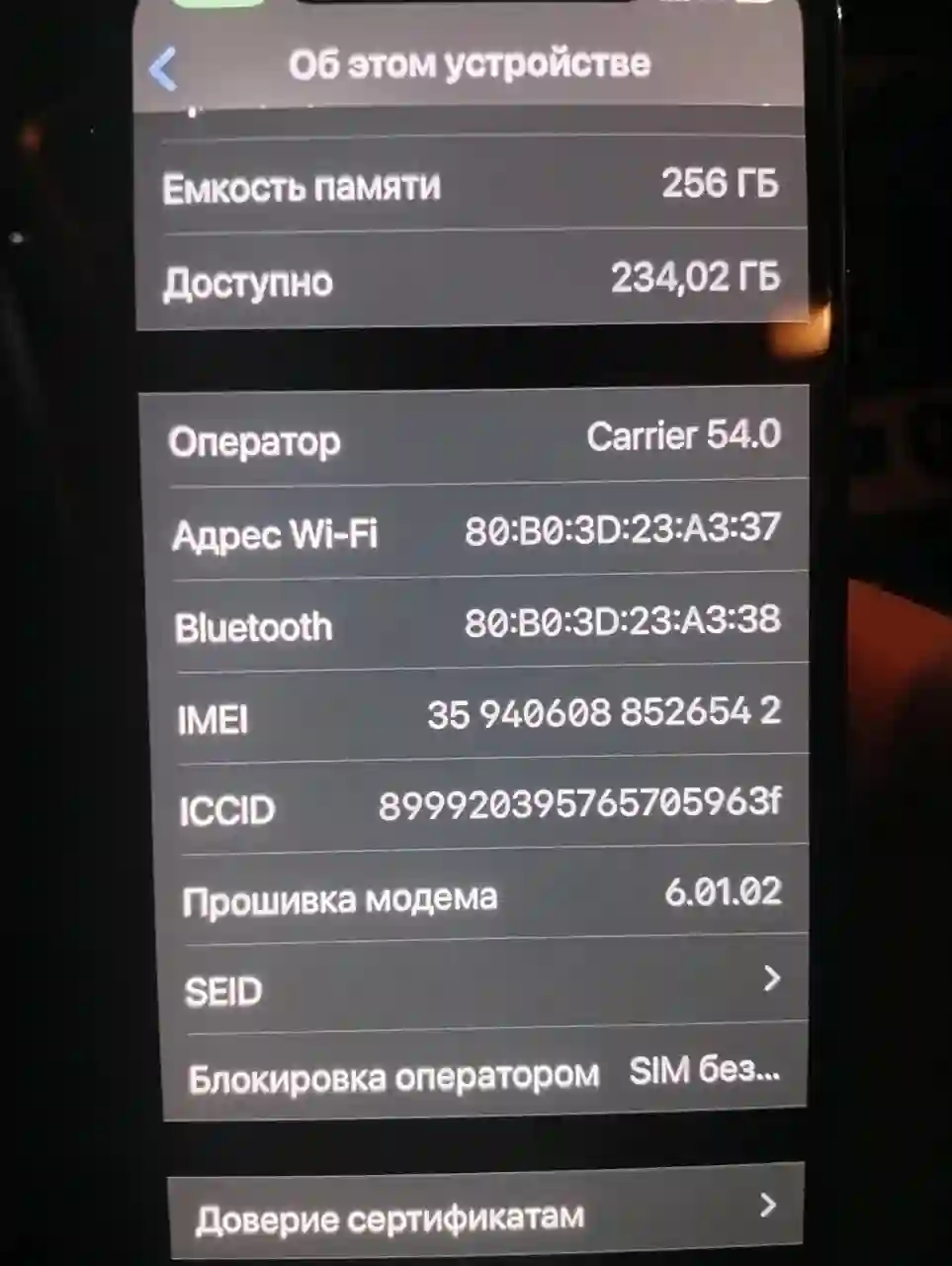 Apple iPhone x 256 gb