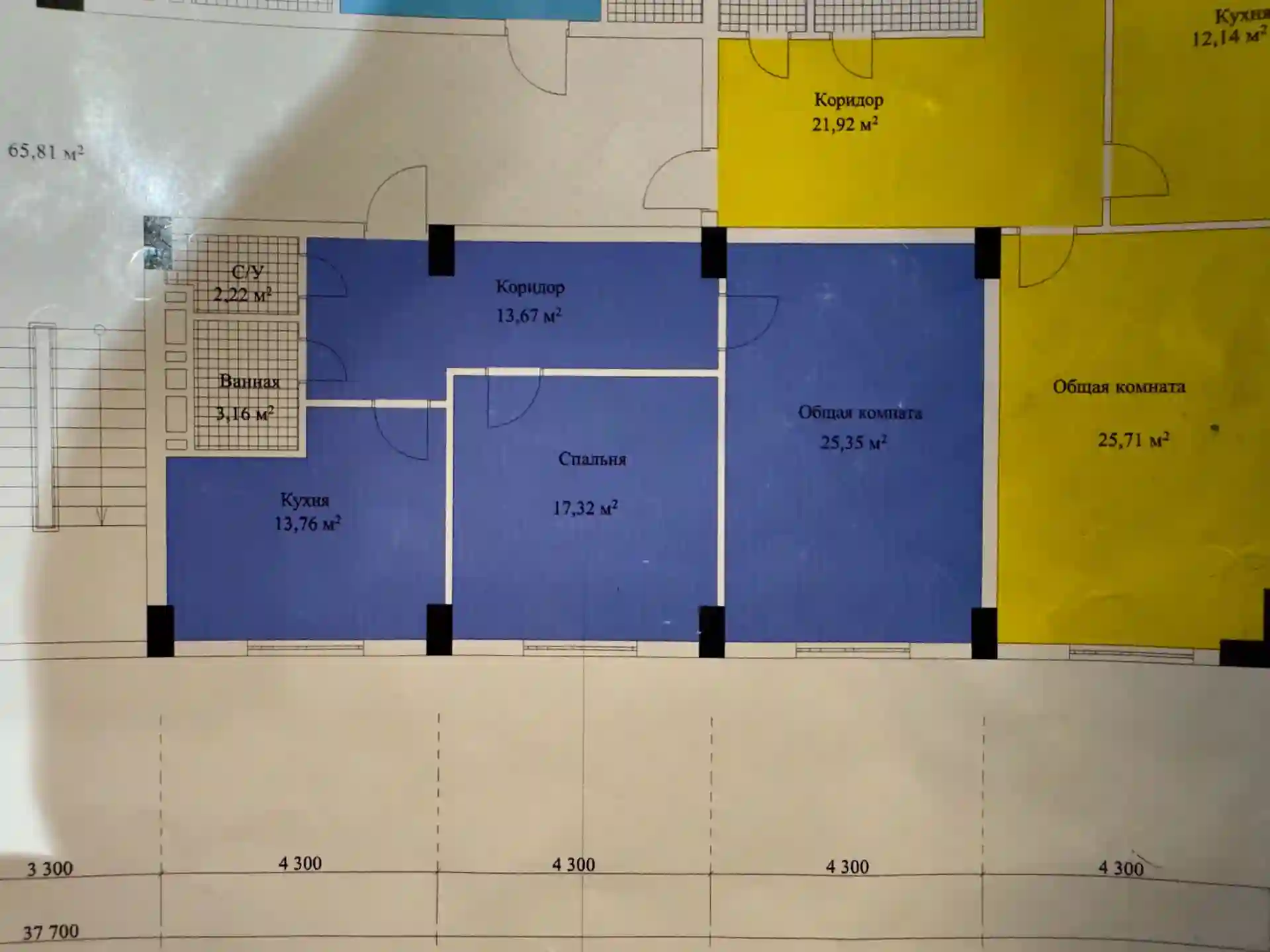2-к квартира, Цокольный этаж, 75 м², 13 мкр