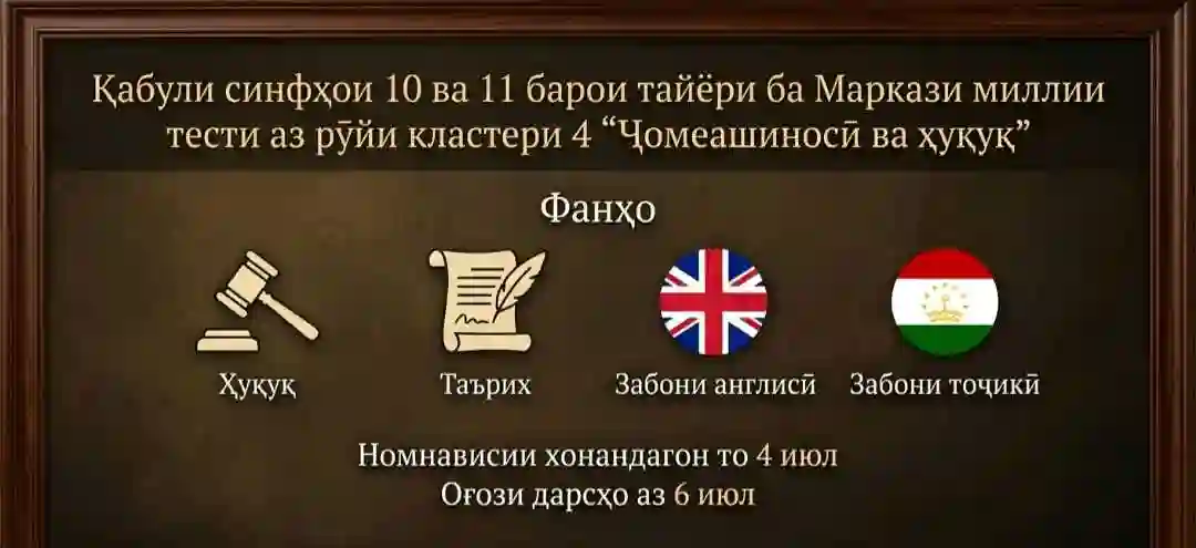 Омадагии сифатнок ба ММТ аз рӯйи кластери 4 "Ҷомеашиносӣ ва Ҳуқуқ"