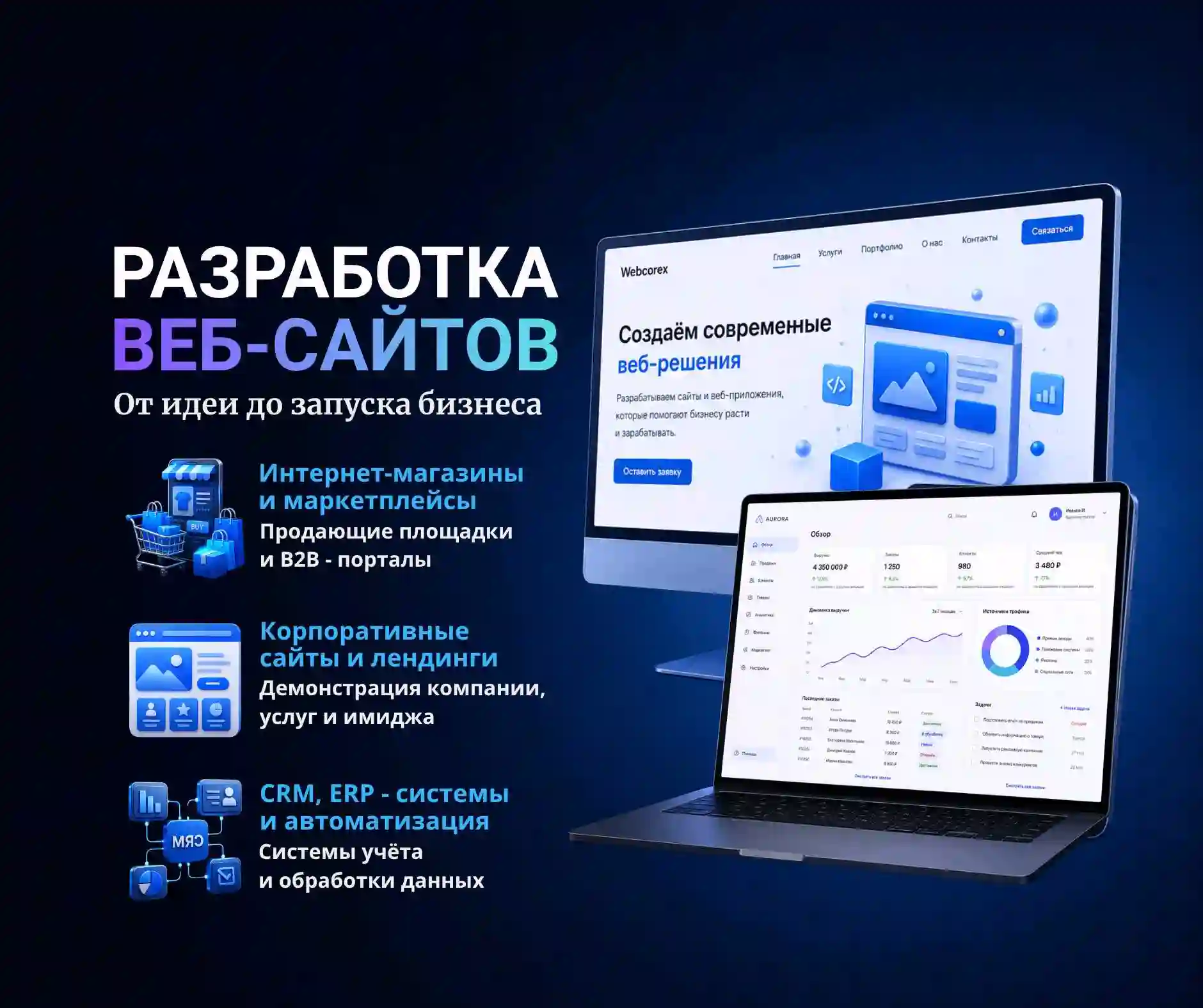 Веб-сайты, интернет-магазины и лендинги