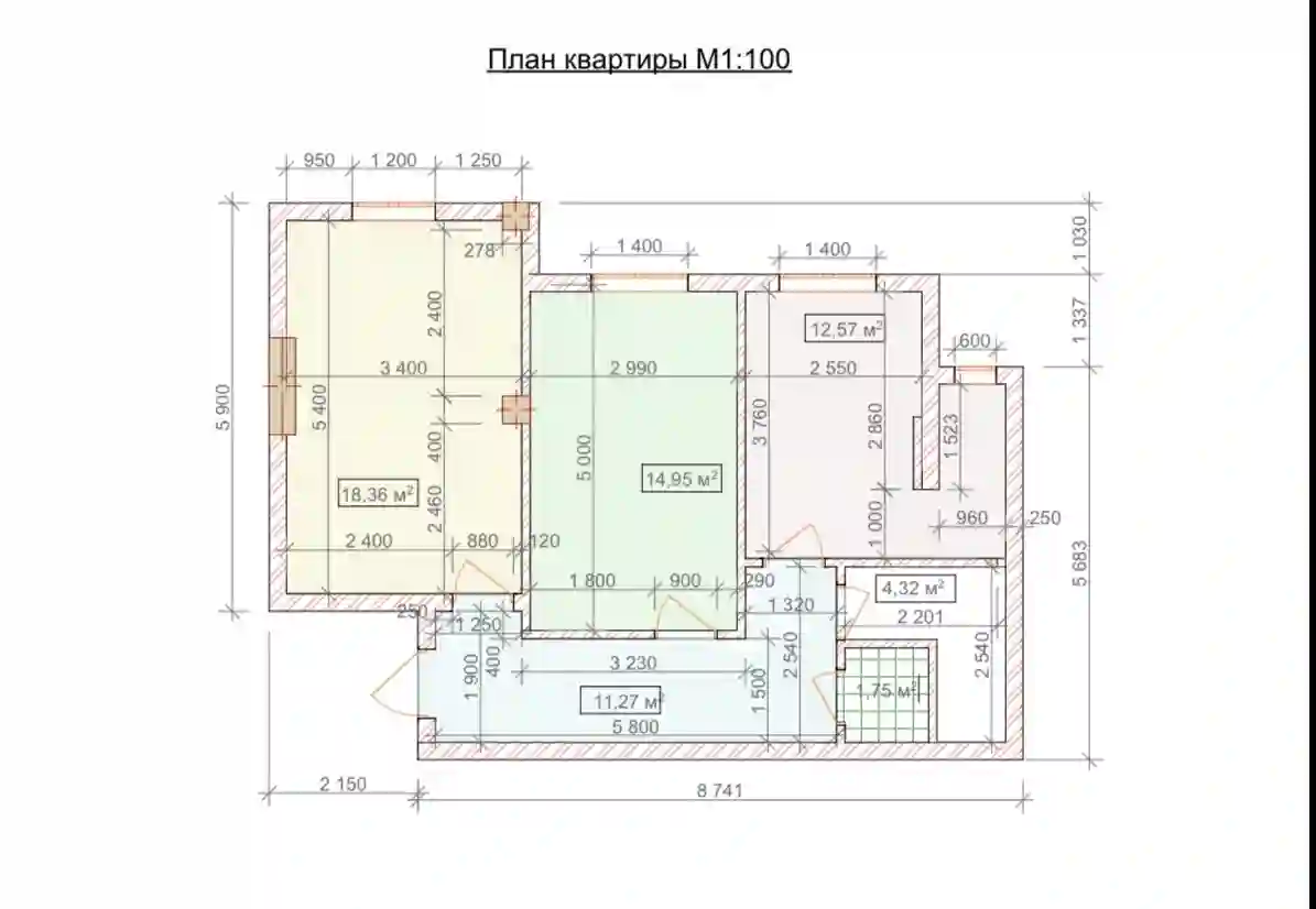 2-к квартира, 5 этаж, 63 м², Вахдат — миниатюра 7