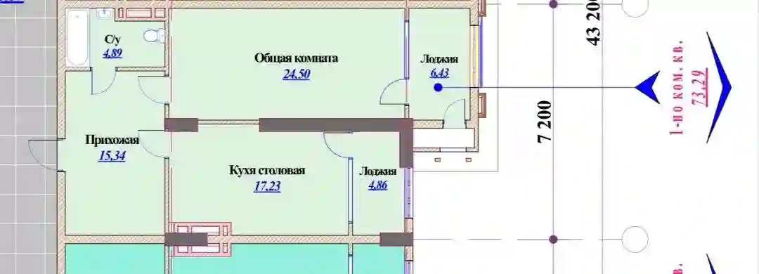 1-к квартира, 16 этаж, 73 м², Шоҳмансур
