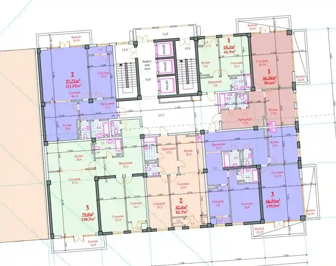 2-к квартира, 17 этаж, 83 м², Исмоили Сомони