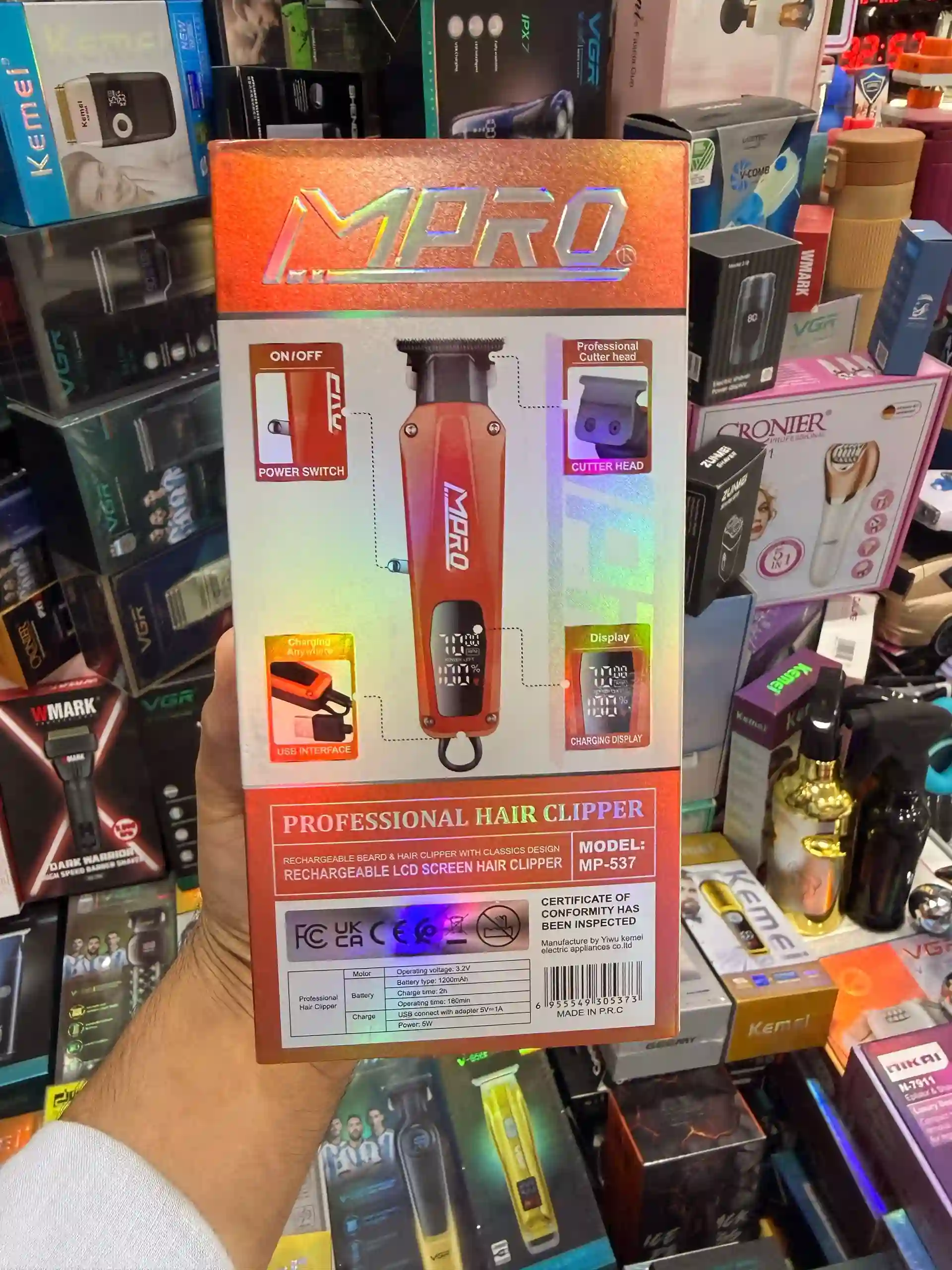 Триммери касбии MPRO MP-537 — барои ороиши риш  — миниатюра 5