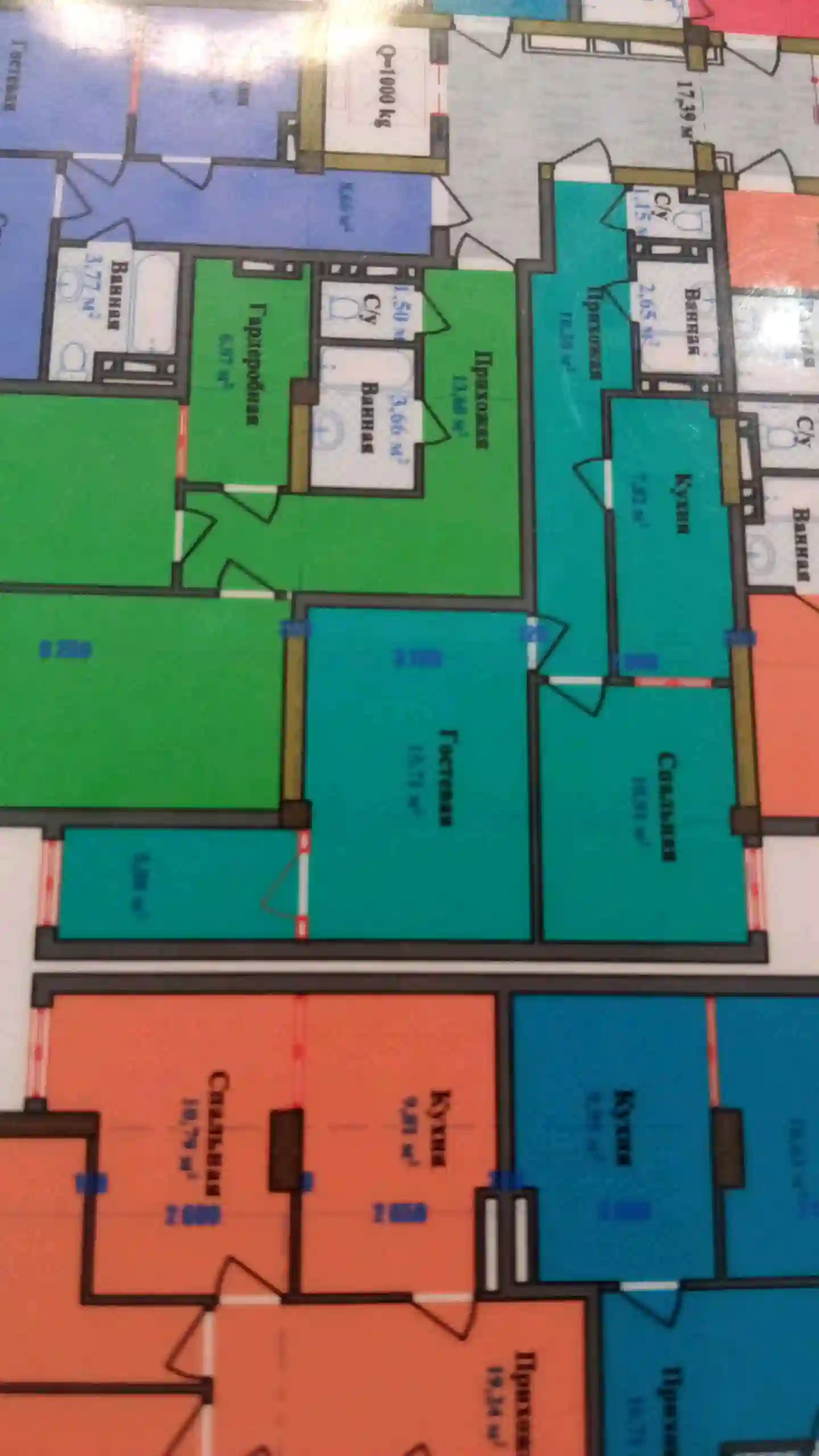2-к квартира, 10 этаж, 54 м², Сомониён — миниатюра 3