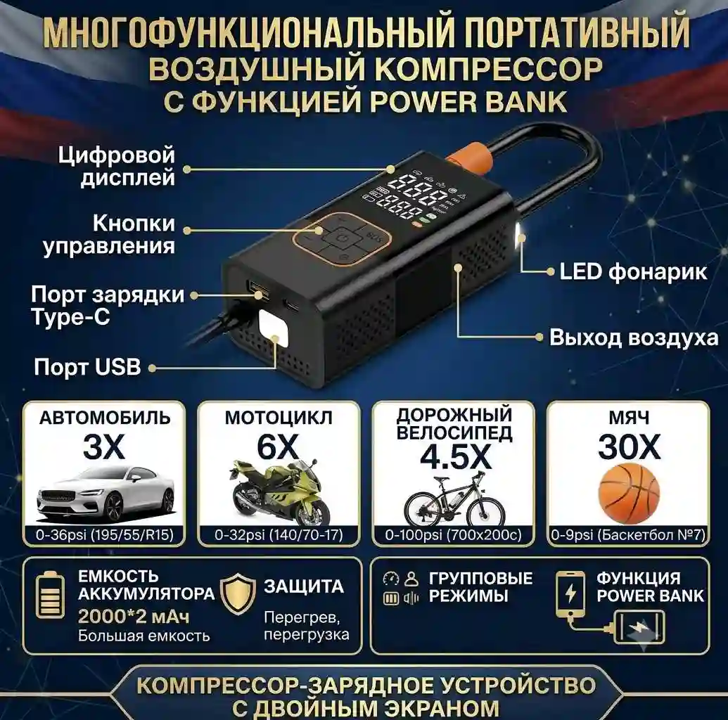 Автокомпрессор CZK-5641C — миниатюра 1
