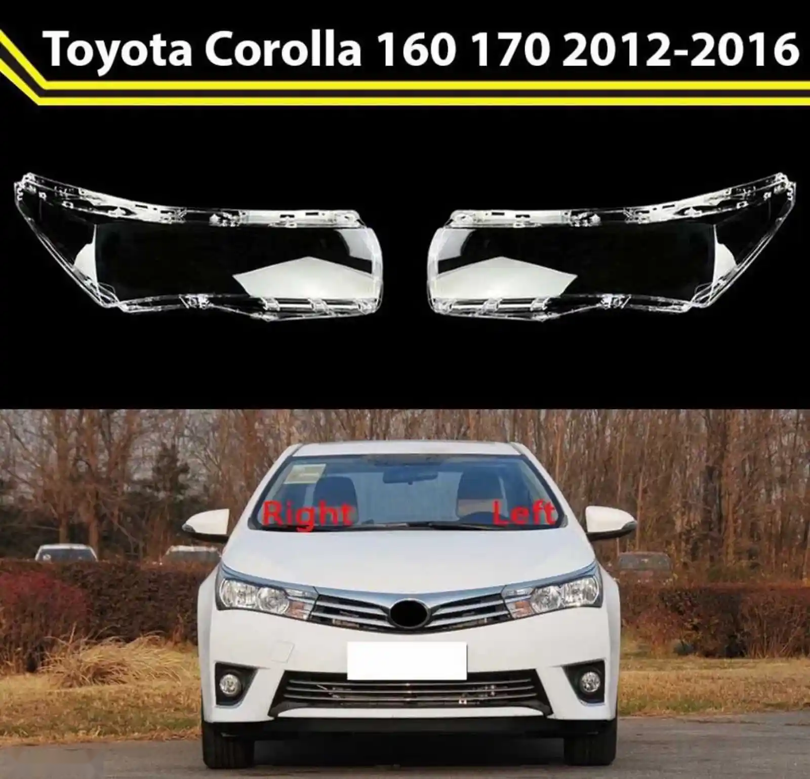 Стекло фары Toyota Corolla 2012-2016 — миниатюра 1