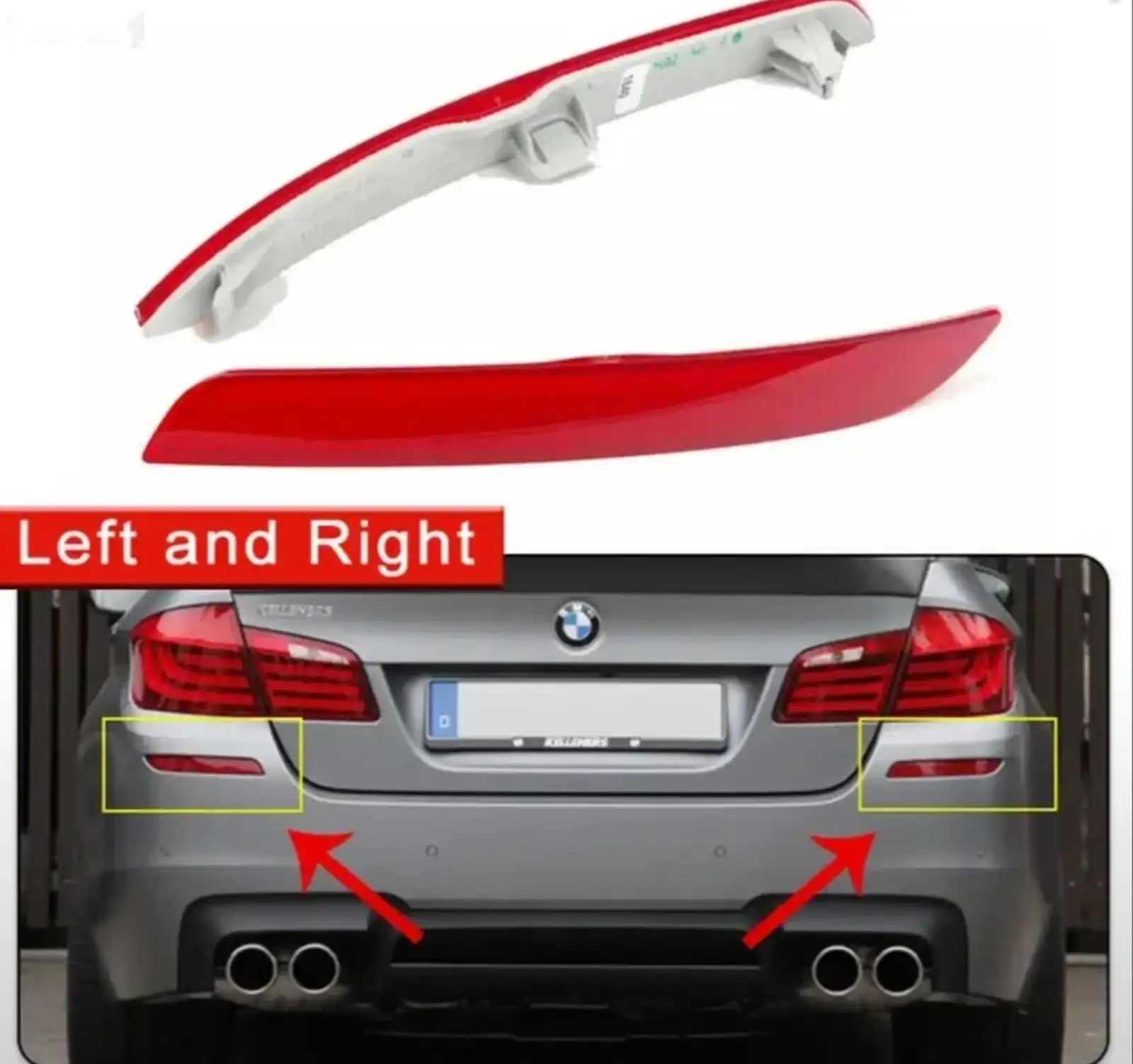 Отражатель заднего бампера для BMW F10 M катафор — миниатюра 1