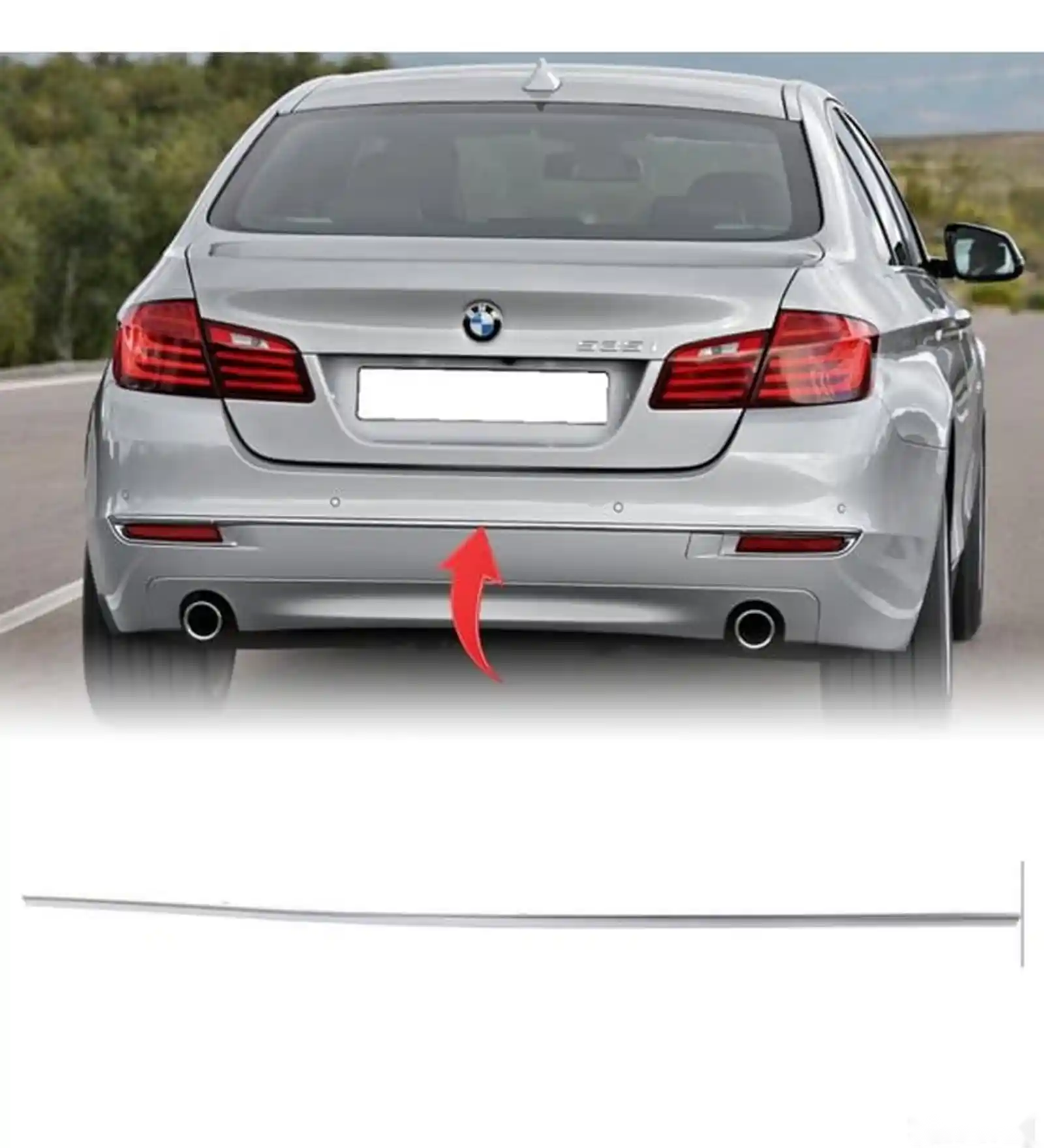 Молдинг заднего бампера BMW F10 Luxury — миниатюра 1