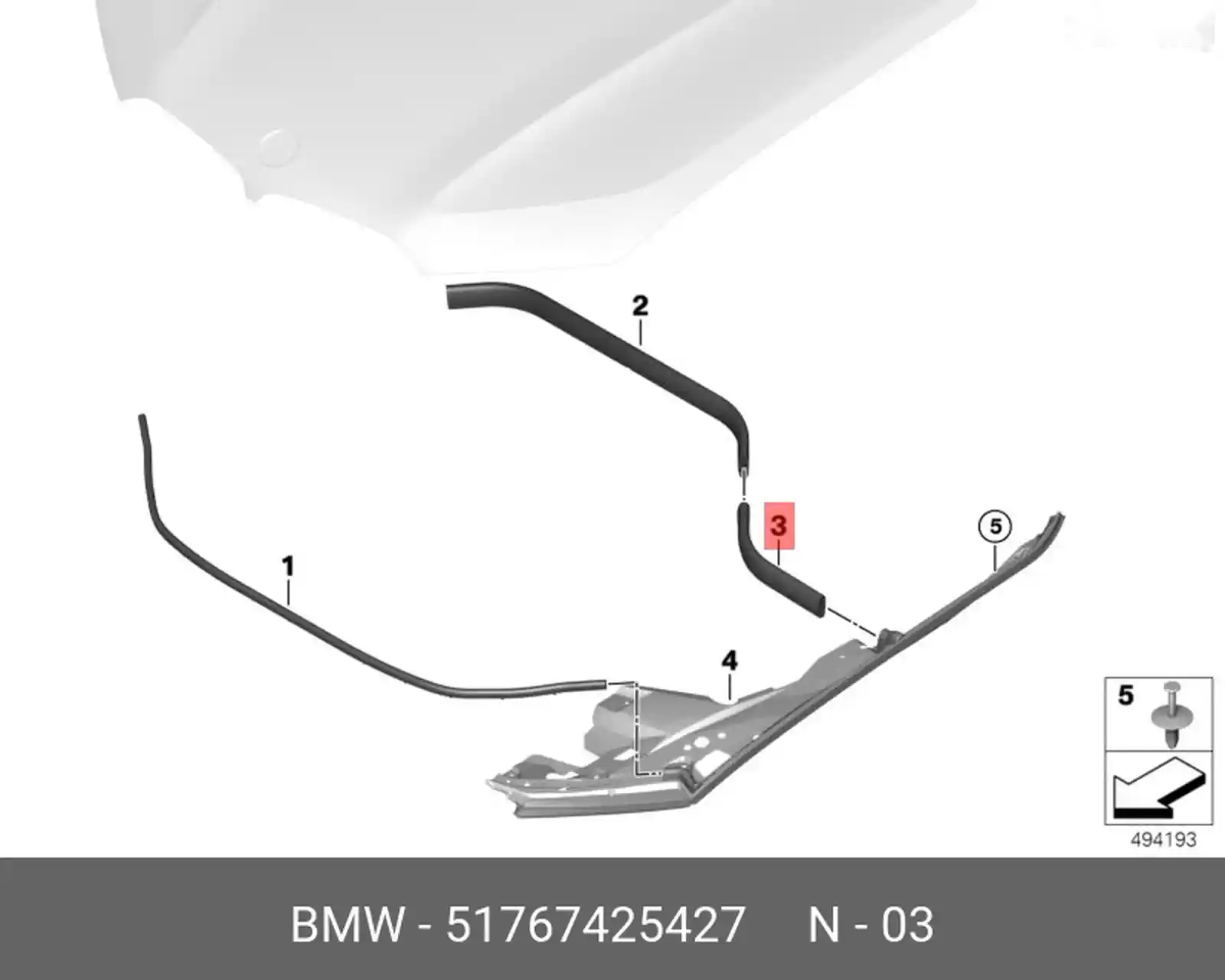 Уплотнительная резинка BMW X5 G05 правое левое — миниатюра 1