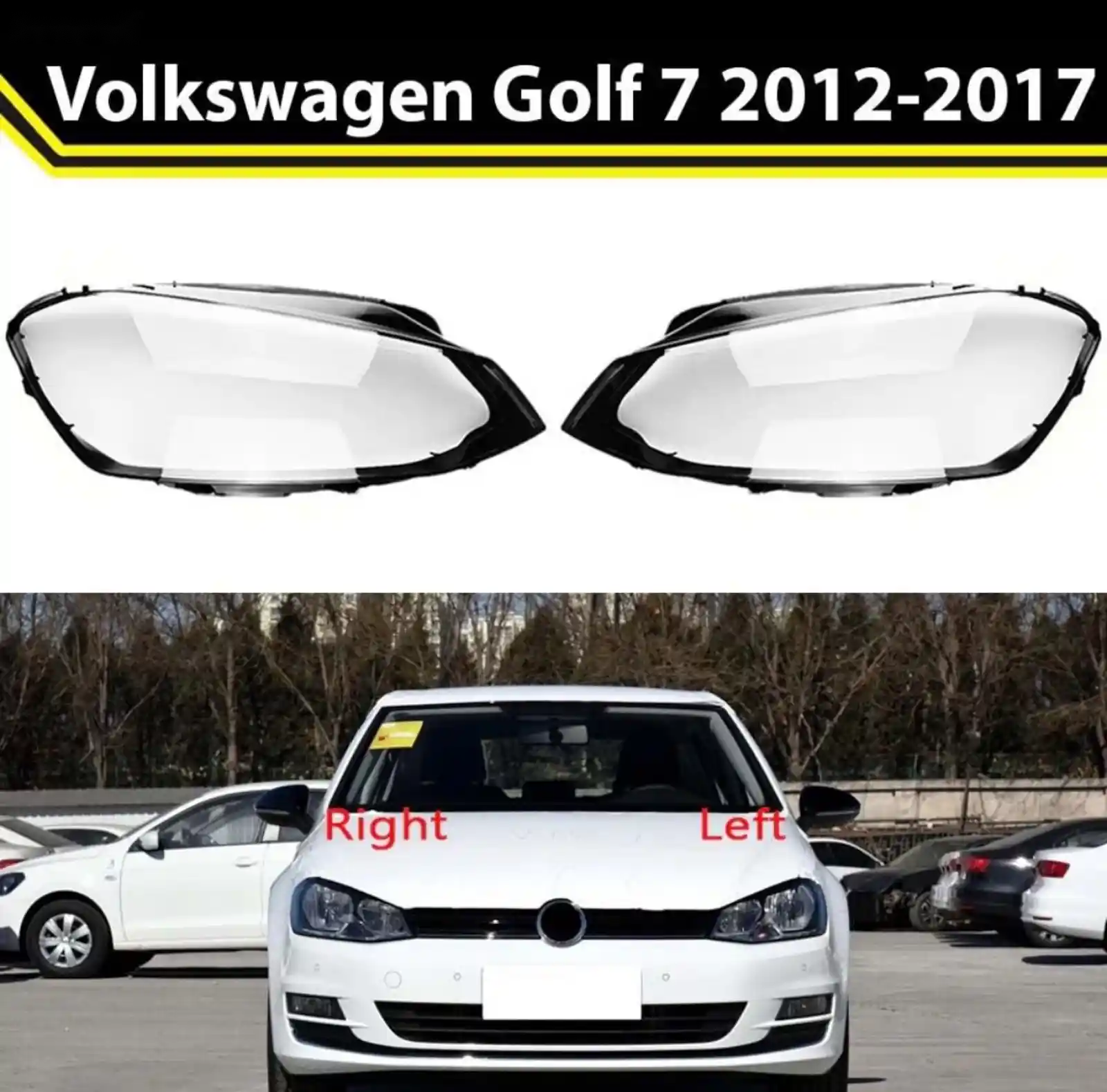Стекло фары Volkswagen Golf 7 2012-2017 — миниатюра 1