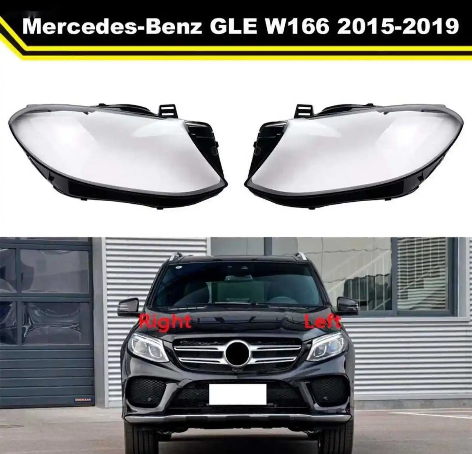 Стекло фары Mercedes GLE W166 2015-2019 — миниатюра 1