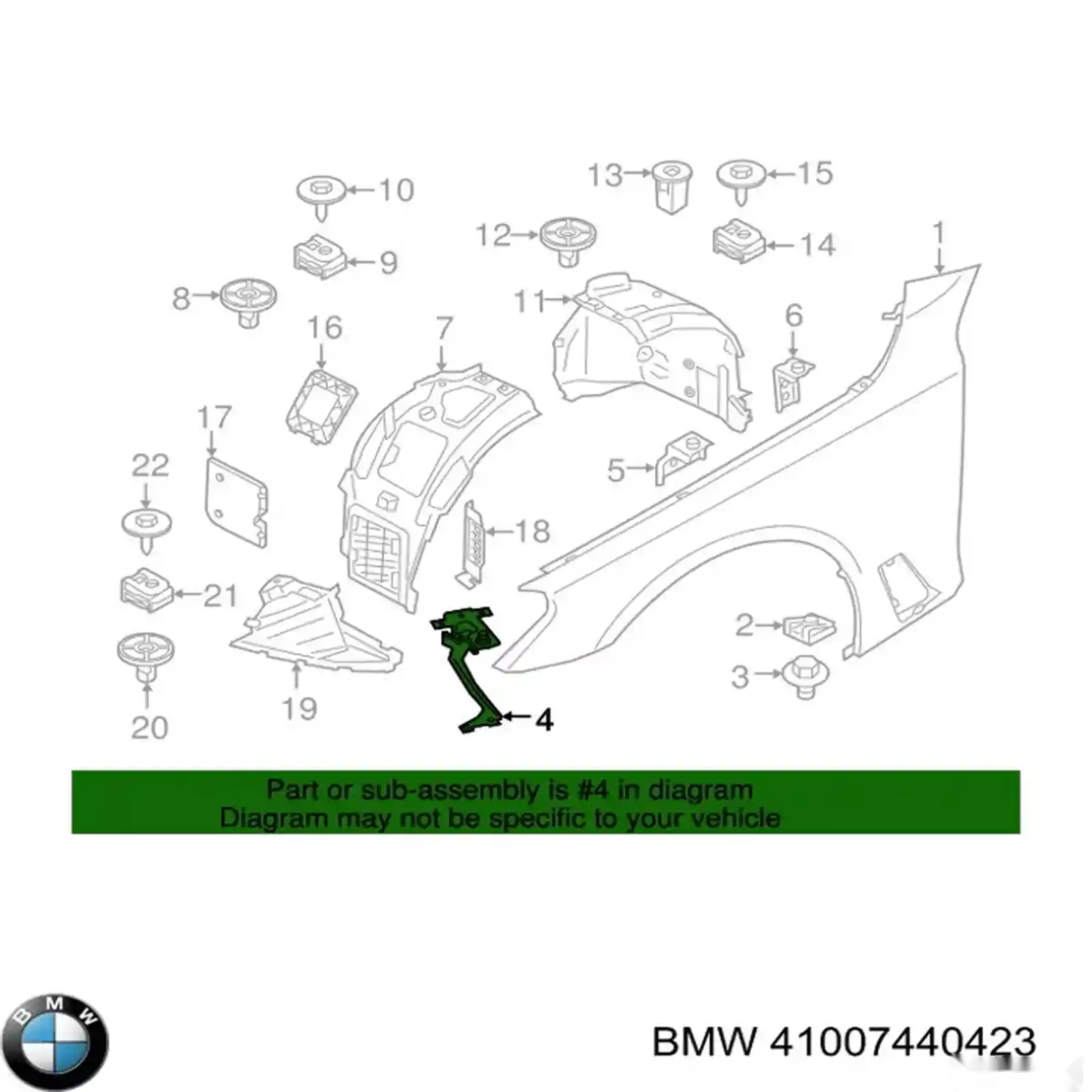 Кронштейн крыла BMW G30 — миниатюра 4