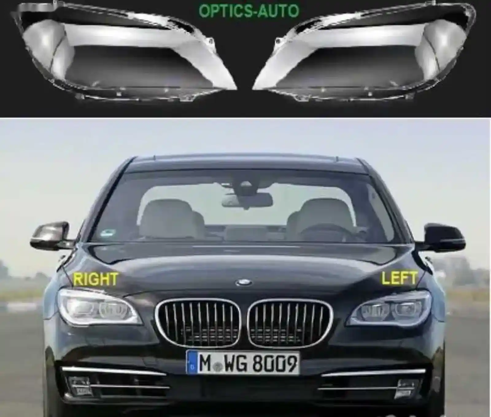 Стекло фары BMW 7-series F01 F02 2008-2017 — миниатюра 1