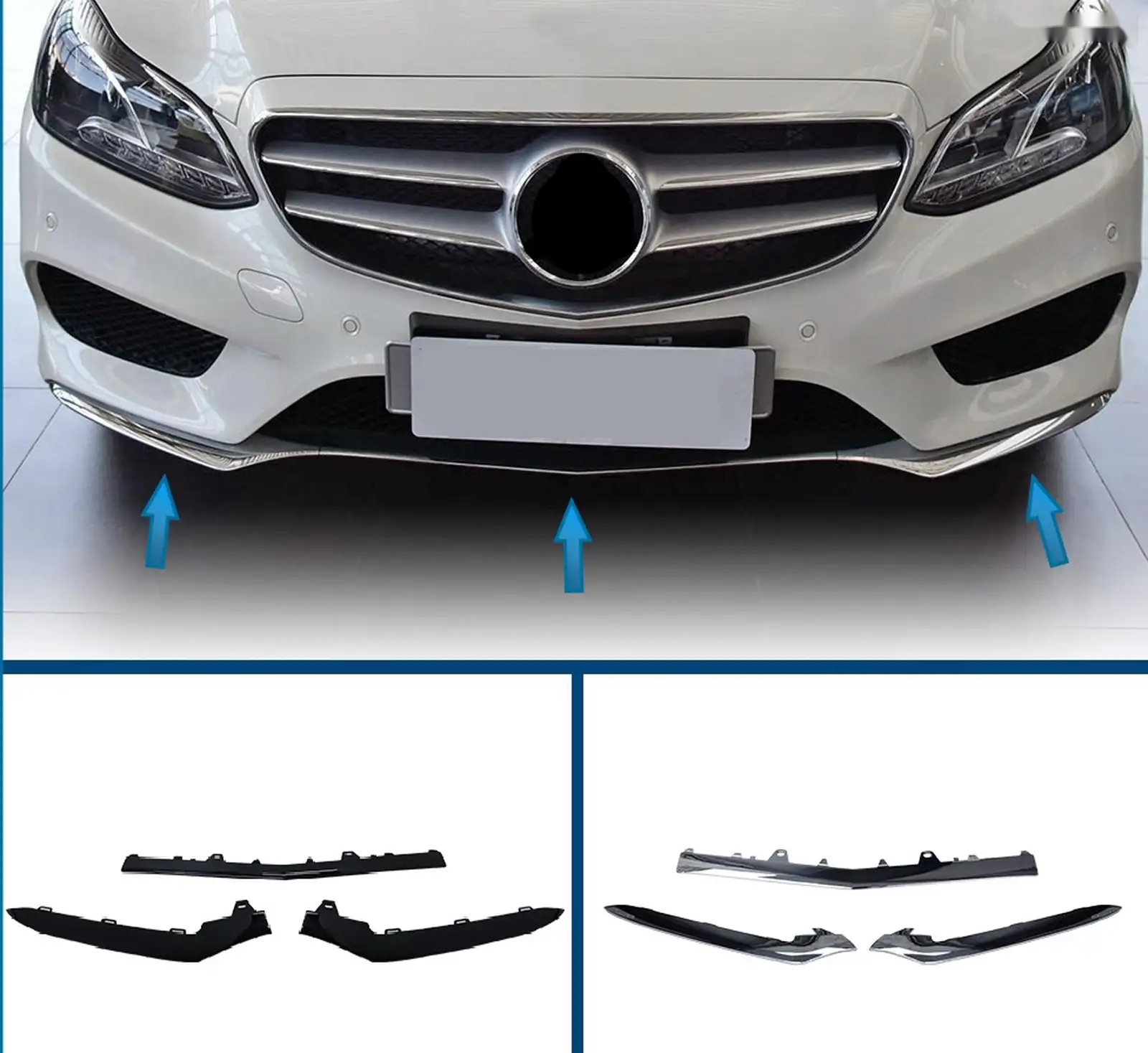 Молдинг переднего бампера Mercedes-Benz W212 AMG рестайлинг — миниатюра 1