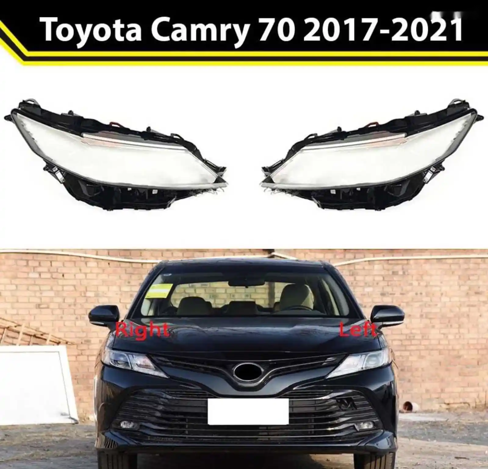 Стекло фары Toyota camry 70 2017-2021 — миниатюра 1