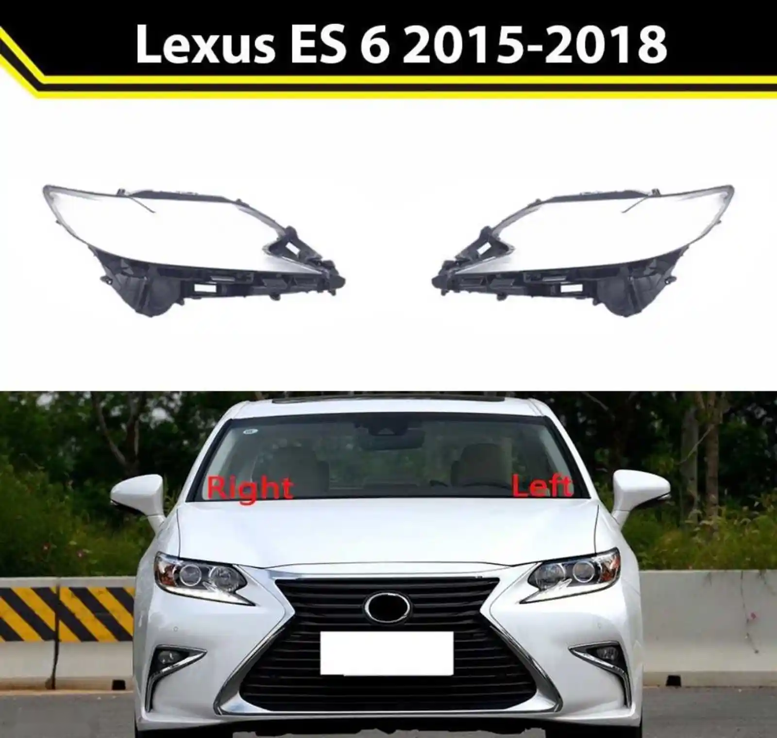 Стекло фары Lexus ES 6 рестайлинг 2015-2018 — миниатюра 1