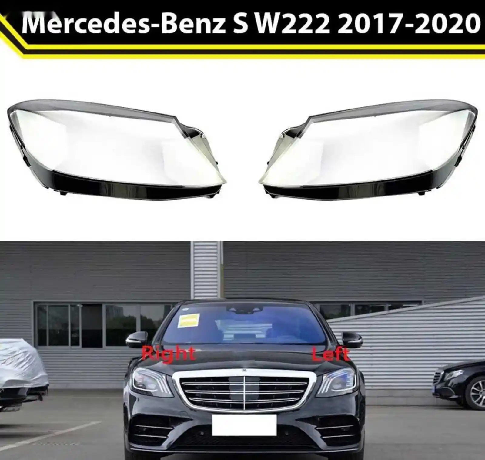 Стекло фары Mercedes S W222 2017-2020 — миниатюра 1