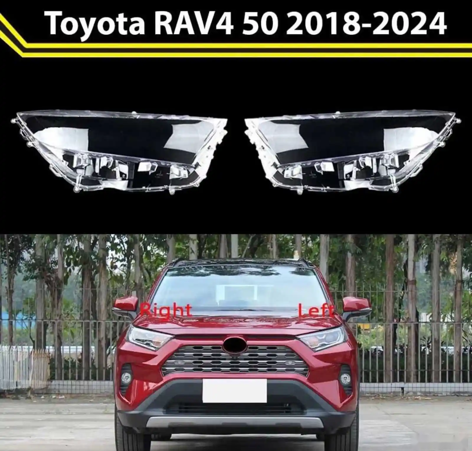 Стекло фары Toyota Rav4 2018-2024 — миниатюра 1