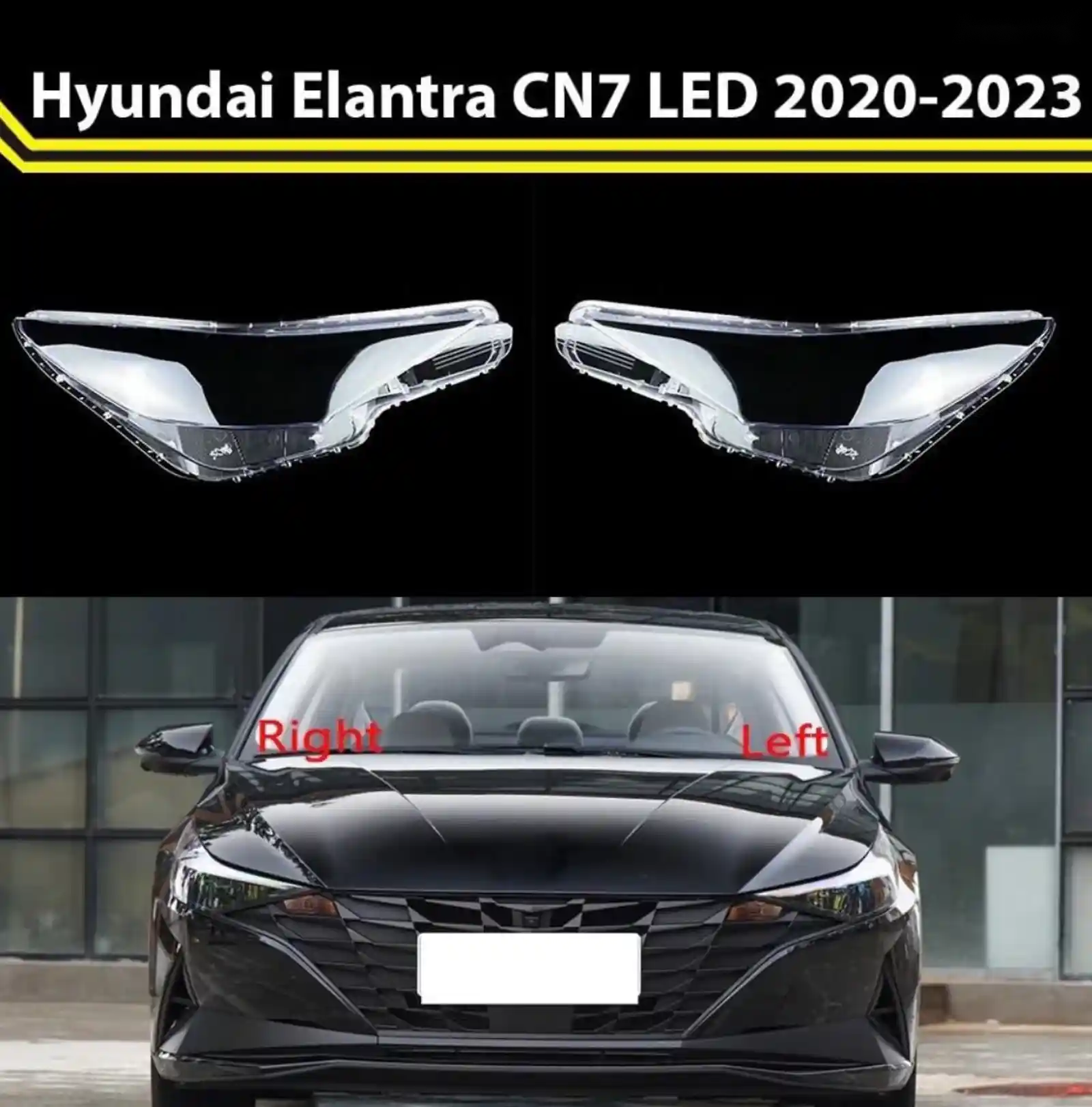 Стекло фары Hyundai Elantra 2020 — миниатюра 1