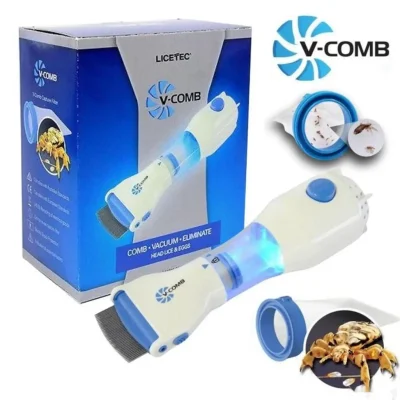Шонаи вакуумии зидди шапуш ва ришк Licetec V-Comb Аслӣ — миниатюра 2