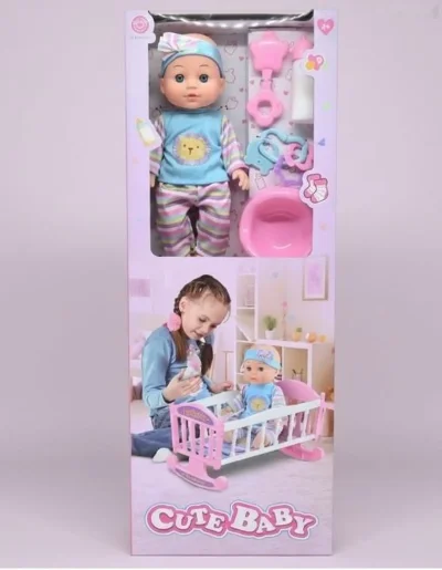 Кукла с кроваткой игрушка — миниатюра 1