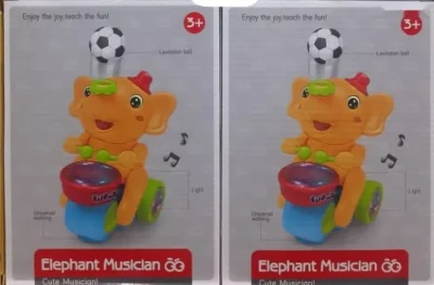 Слоник музыкальный игрушка барабан — миниатюра 3