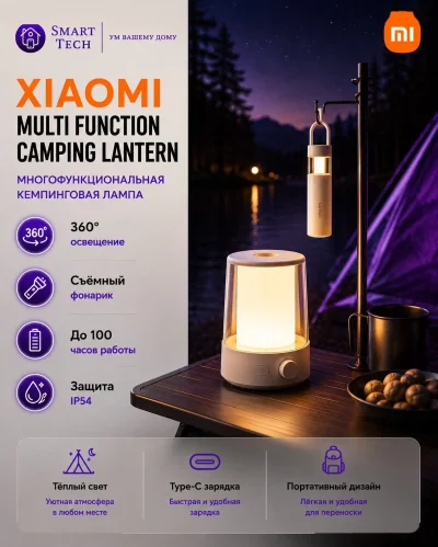 Лампа Xiaomi Mijia Split Camping Light — миниатюра 2