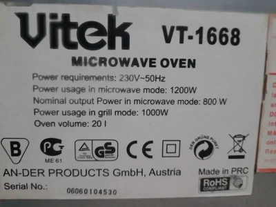 Микроволновая печь Vitek-fentezi — миниатюра 4