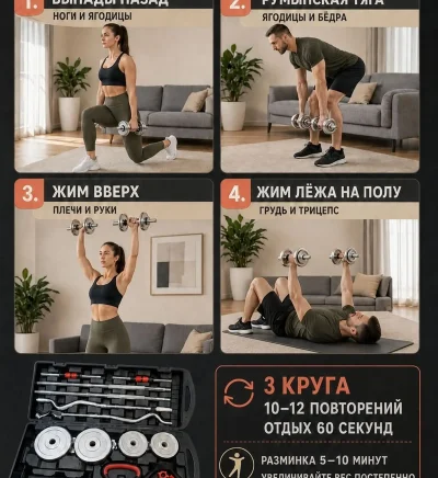 Набор гантели 58 kg
