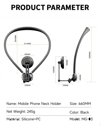 Магнитный держатель на шею iPhone Android GoPro 245г. — миниатюра 4