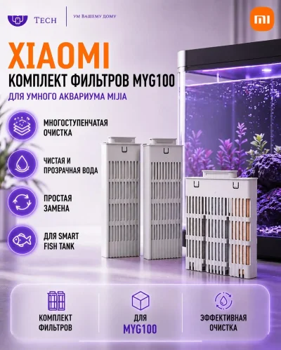 Набор сменных фильтров для аквариума Xiaomi Smart Fish Tank — миниатюра 2