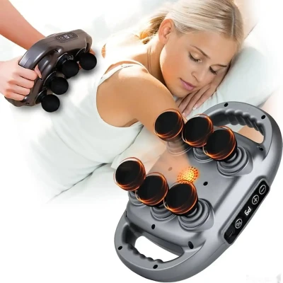Перкуссионный массажёр Six-Headed Massage Gun удобный массажёр — миниатюра 2