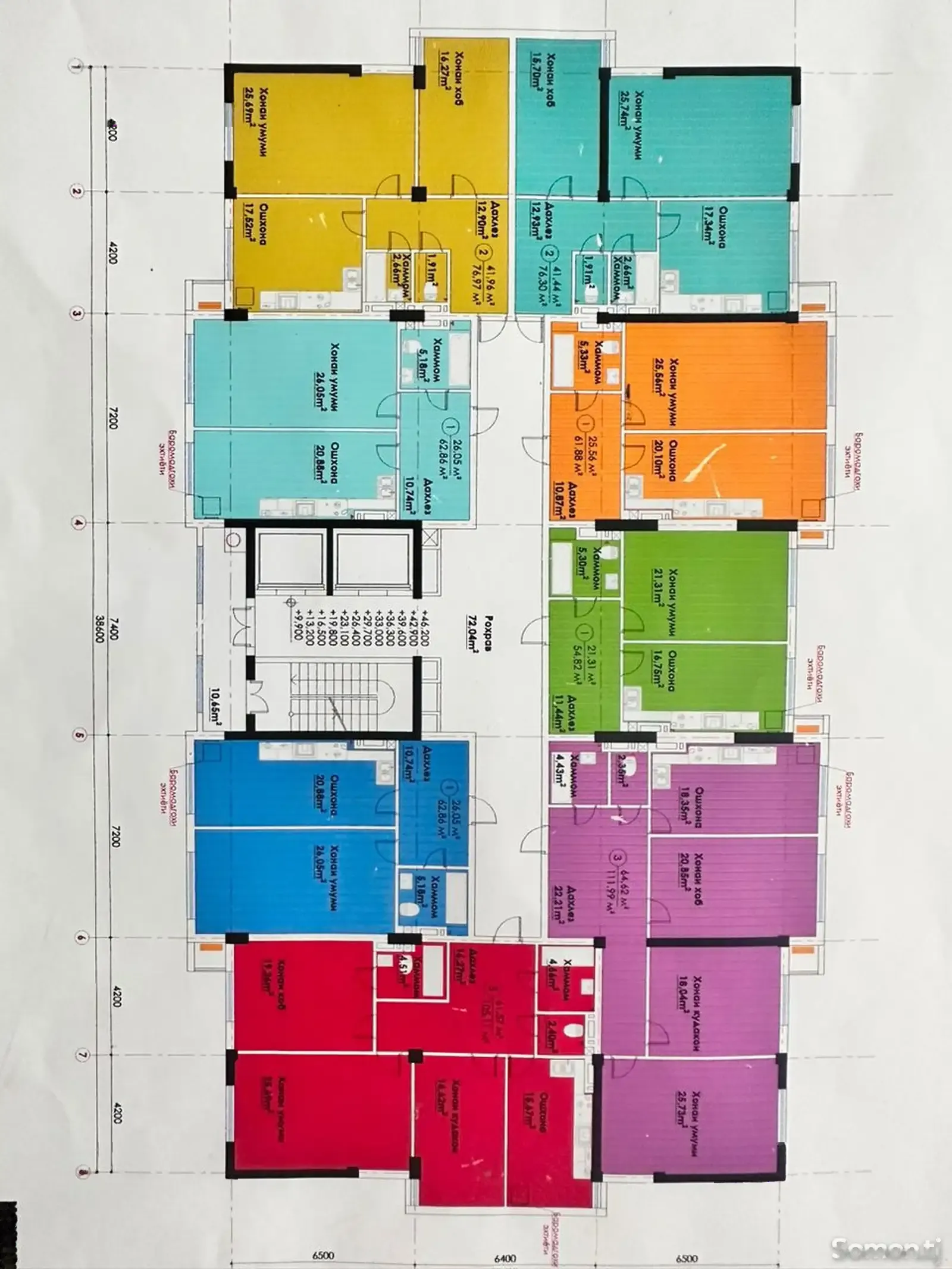 1-комн. квартира, 10 этаж, 63 м², Овир, дом Заранг