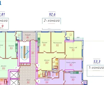 2-комн. квартира, 14 этаж, 93 м², Шохмансур — миниатюра 2