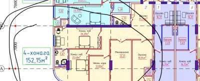 4-комн. квартира, 14 этаж, 152 м², Сино — миниатюра 3
