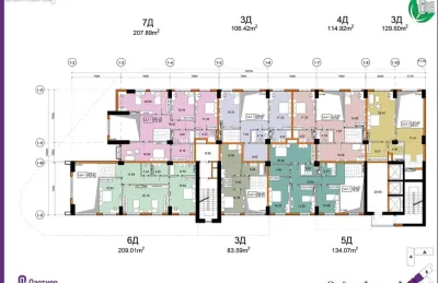 3-комн. квартира, 3 этаж, 96 м², Сомони — миниатюра 1