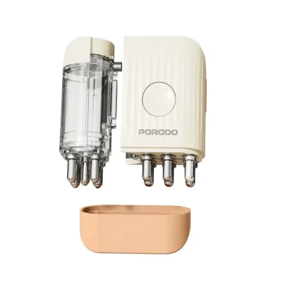 EMS массажёр с аппликатором для волос и красным светом Porodo Lifestyle EMS & Red Light Hair Oil Applicator & Scalp Massage, бежевый