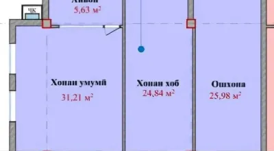 4-комн. квартира, 13 этаж, 126 м², И Сомонӣ — миниатюра 2