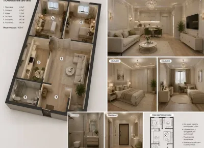 2-комн. квартира, 13 этаж, 97 м², Шохмансур — миниатюра 2