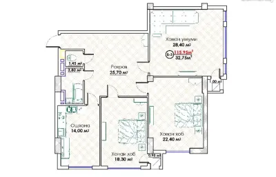 3-комн. квартира, 14 этаж, 116 м², Спартак,кольцевой пивзавод — миниатюра 3