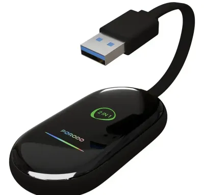 Беспроводной адаптер Porodo Play-X Wireless Carplay Adapter with Wi-Fi and Bluet