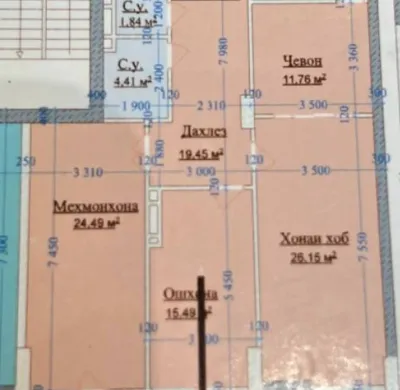 3-комн. квартира, 17 этаж, 126 м², И Сомони — миниатюра 3