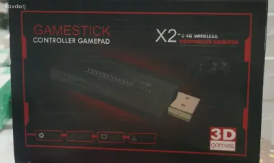 Игровая приставка Samnat Game Stick X2, 64 ГБ, красный, +2 геймпада, портативная