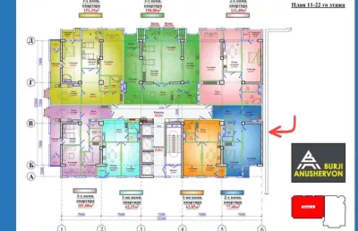 2-комн. квартира, 15 этаж, 77 м², И Сомони — миниатюра 3