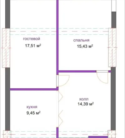2-комн. квартира, 11 этаж, 67 м², УВД (Мактаби 19) — миниатюра 7