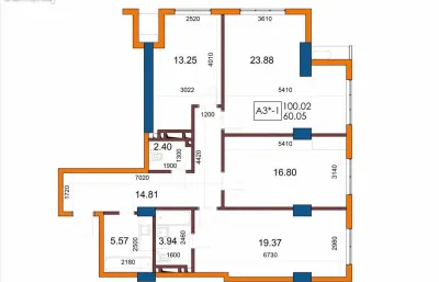 3-комн. квартира, 16 этаж, 100 м², Исмоили сомони
