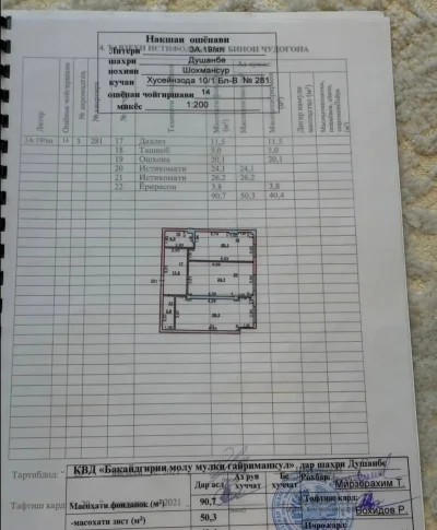 2-комн. квартира, 14 этаж, 91 м², Исмоили Сомони дом печат baby shop — миниатюра 8