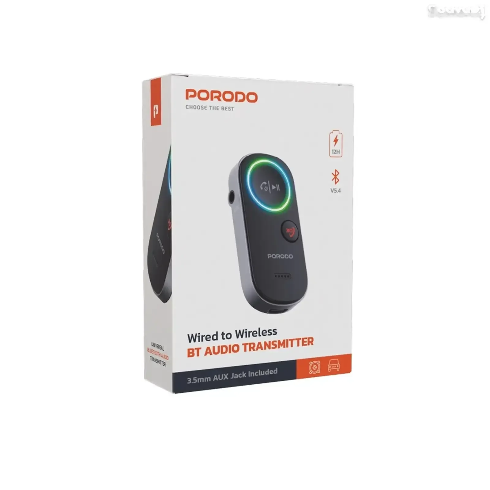 Адаптер Bluetooth Porodo Wired to Wireless BT Audio Transmitter черный